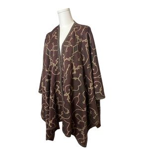 RARE Sol Alpaca Ruana 80% Baby Alpaca 20% Silk Jacquard NWT-Peruvian Luxury Wrap